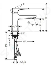 Metropol-Mitigeur lavabo 100 lave-mains avec poignée support pour lave-mains